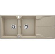 Granite 2-bowl sink with drainer