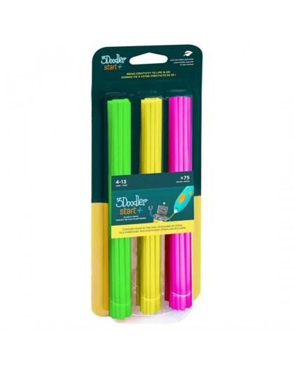 3Doodler Start 3DS-ECO-MIX4-75 3D printing material Compostable plastic Green, Pink, Yellow 1 g