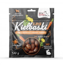 SYTA MICHA Great Sausages with Rabbit, Carrot, and Dandelion - Dog Treat - 100g