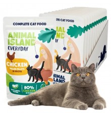 ANIMAL ISLAND Everyday Chicken fillets in broth - wet cat food - 12 x 85g