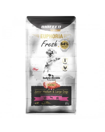 BIOFEED Euphoria Junior Medium & Large dogs Turkey with rabbit - dry dog food - 2kg