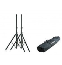 Set of 2 aluminum speaker stands with bag