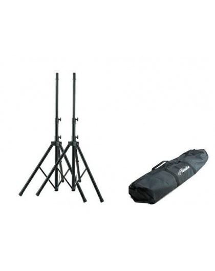 Set of 2 aluminum speaker stands with bag