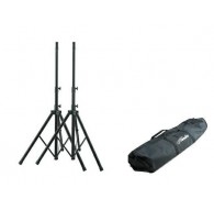 Set of 2 aluminum speaker stands with bag
