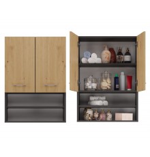 Topshop POLA MINI DK ANT/ART bathroom storage cabinet Graphite, Oak