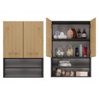 Topshop POLA MINI DK ANT/ART bathroom storage cabinet Graphite, Oak