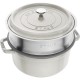 Round cast iron pot with Staub insert - 3.8 ltr, White truffle