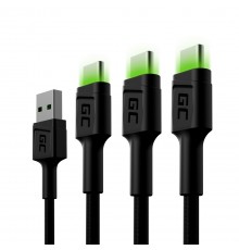 Green Cell KABGCSET03 USB cable 2 m USB A USB C Black