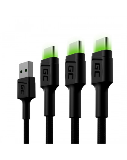 Green Cell KABGCSET03 USB cable 2 m USB A USB C Black
