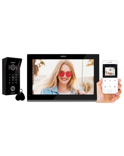 WIDEODOMOFON EURA VDP-99C5 czarny, WiFi, RFID, TUYA