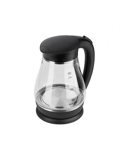 Adler AD 1274 B electric kettle 1.7 L 2200 W Black, Transparent