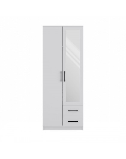 Topeshop ROMANA 80 BIEL L magamistoa garderoob/kapik 5 riiulit 2 uste valge