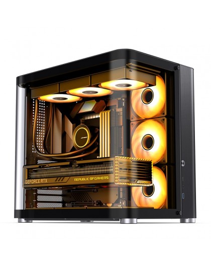 Jonsbo TK-2 2.0 Midi-Tower, Tempered Glass - black