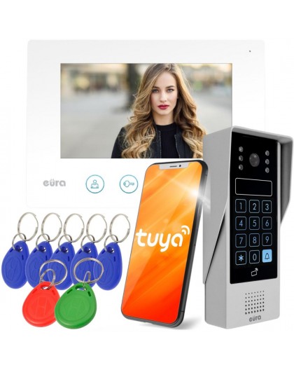 WIDEODOMOFON EURA VDP-90A3 DELTA + biały monitor TUYA