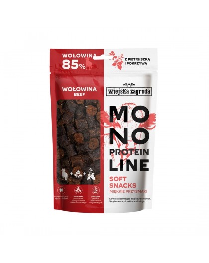 WIEJSKA ZAGRODA Monoprotein Line Soft Snacks Beef - dog treat - 115g