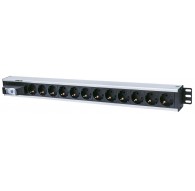 Intellinet Vertical Rackmount 12-Output Power Distribution Unit (PDU), EU CEE 7/3 Outlets, With Single Air Switch, No Surge Prot