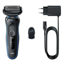 Braun 51-B1000s, Foil shaver, Black, Blue, Power, AC/Battery, Lithium-Ion (Li-Ion), 50 min