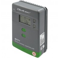 Qoltec Solar MPPT Charge Controller with Temperature Sensor 20A |12V/24V | LCD | 2 x USB