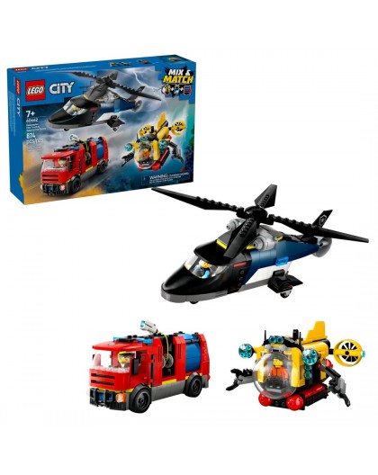 LEGO CITY 60462 Helicopter, Fire Truck and Submarine Remix