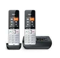 Gigaset COMFORT 500A duo Analog/DECT telephone Caller ID Black, Silver