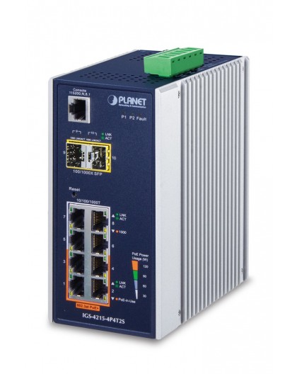 PLANET IGS-4215-4P4T2S network switch Managed L2/L4 Gigabit Ethernet (10/100/1000) Power over Ethernet (PoE) Blue, White