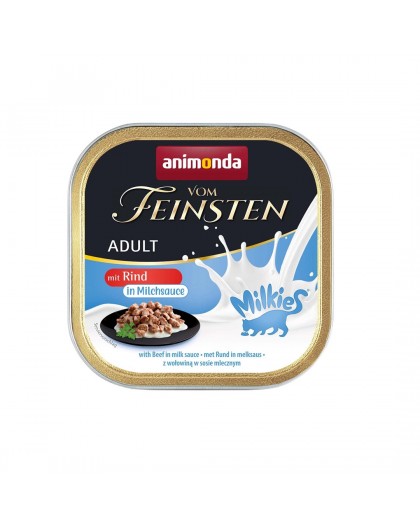 ANIMONDA Vom Feinsten Adult Milkies with Beef in Milk Sauce - Wet Cat Food - 100g