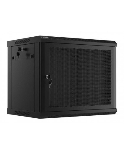 WALL-HUNG RACK CABINET 19" 9U 600X450 BLACK PERFORATED DOOR LANBERG (FLAT PACK)