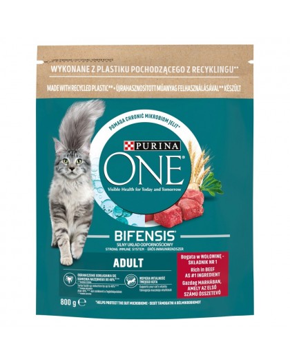 PURINA One Bifensis Adult Beef - dry cat food - 800 g