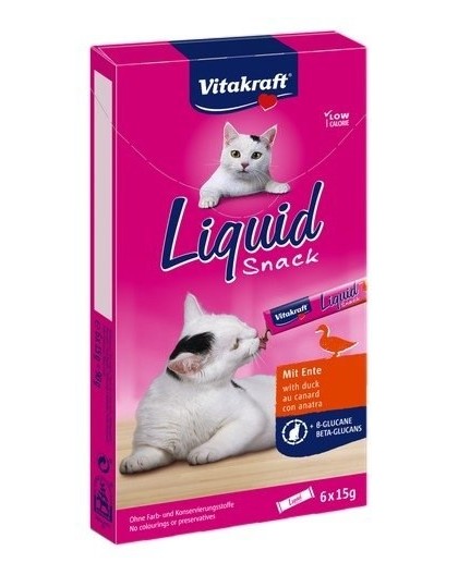 VITAKRAFT Liquid Snack Duck - cat treats - 6 x 15g