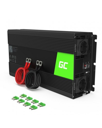 Green Cell INV24 power adapter/inverter Auto 1500 W Black