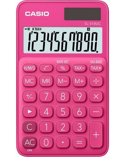 CASIO CALCULATOR POCKET SL-310UC-RD RED, 10 DIGIT DISPLAY