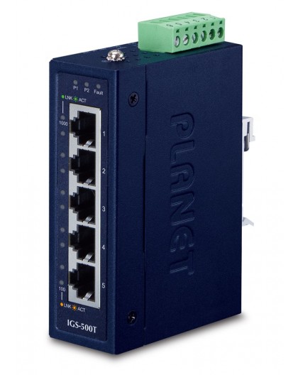 PLANET IGS-500T network switch Unmanaged Gigabit Ethernet (10/100/1000) Blue