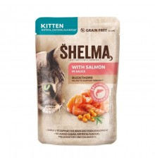SHELMA Kitten with salmon in sauce - wet cat food - 85g