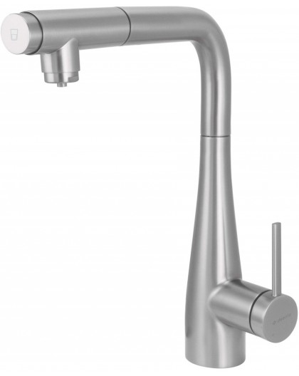 Kitchen faucet with water filter connection with pull-out spout