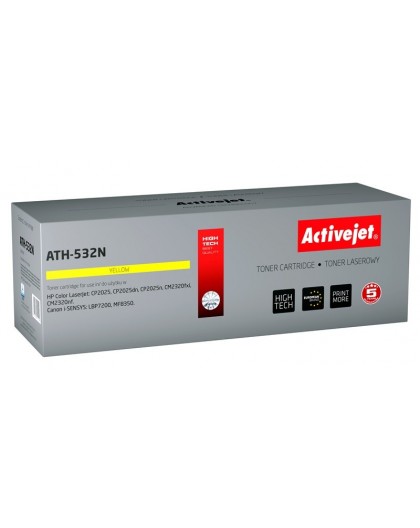 Activejet ATH-532N Toner (replacement for HP 304A CC532A, Canon CRG-718Y Supreme 3200 pages yellow)