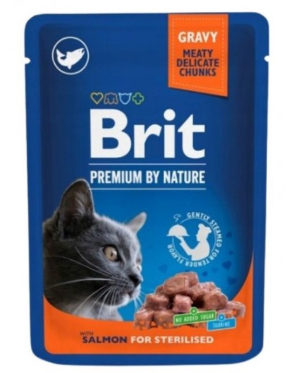 BRIT Premium Cat Сёмга для стерилизованных кошек - консервированный корм для кошек - 100 г