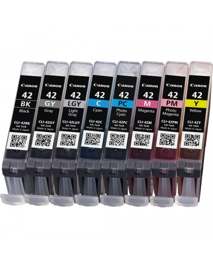 Canon CLI-42 BK/GY/LGY/C/M/Y/PC/PM 8 Ink Cartridge Multipack