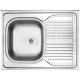 1-bowl steel sink with drainer on the right side - overlay