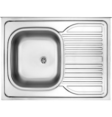 1-bowl steel sink with drainer on the right side - overlay