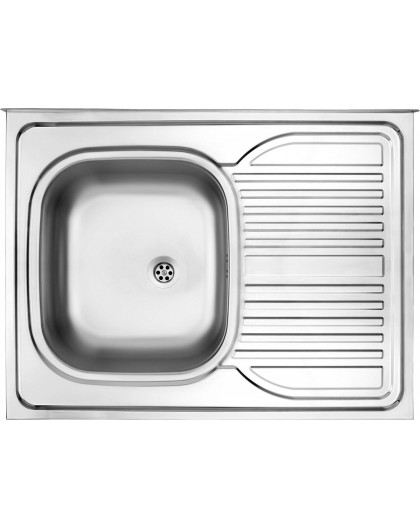 1-bowl steel sink with drainer on the right side - overlay