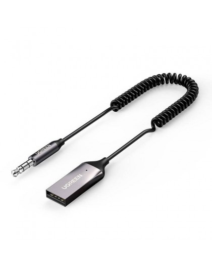 Ugreen CM309 Bluetooth 5.0 Audio Receiver USB Cable Audio Adapter AUX Jack Black