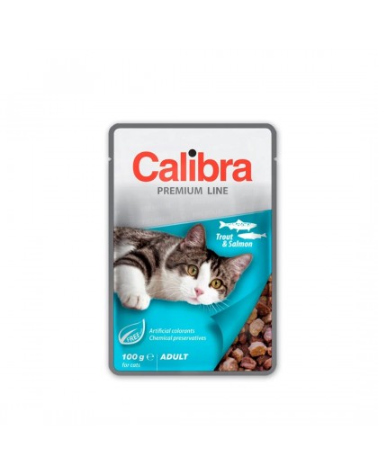 CALIBRA Cat Premium Adult Trout & Salmon - wet cat food - 100g