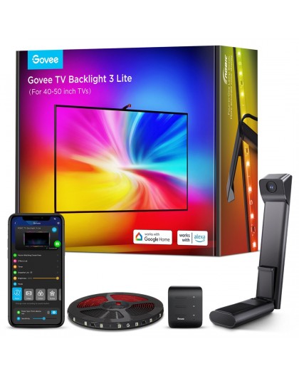 Govee H6097 TV Backlight 3 Lite | LED Strip | backlight for 40-50 inch TV, RGBICW, Wi-Fi+Bluetooth
