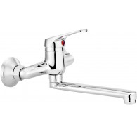 Wall-mounted washbasin mixer