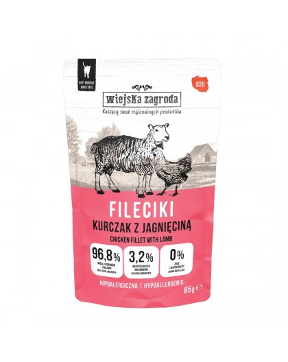 WIEJSKA ZAGRODA Chicken Fillets with Lamb – wet food for cats – 85g