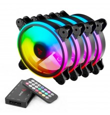 SAVIO FAN-01 4-pack 120mm ARGB fan including controller and remote control