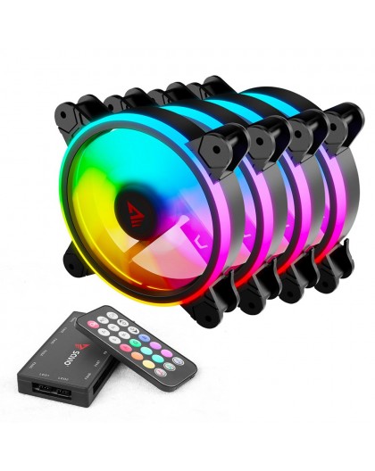 SAVIO FAN-01 4-pack 120mm ARGB fan including controller and remote control