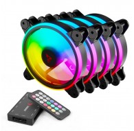 SAVIO FAN-01 4-pack 120mm ARGB fan including controller and remote control