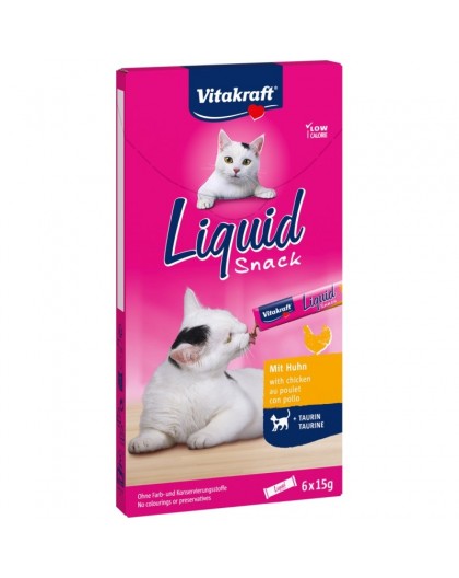 VITAKRAFT Liquid Snack Chicken - cat treats - 6 x 15g