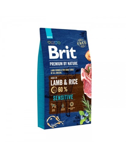 BRIT Premium by Nature Adult Sensitive Lamb and Rice - dry dog food - 8 kg